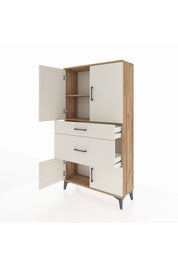 Arges Dolap 2 Raflı 2 Çekmeceli 4 Kapaklı 88x30x163 - S21M019V7A