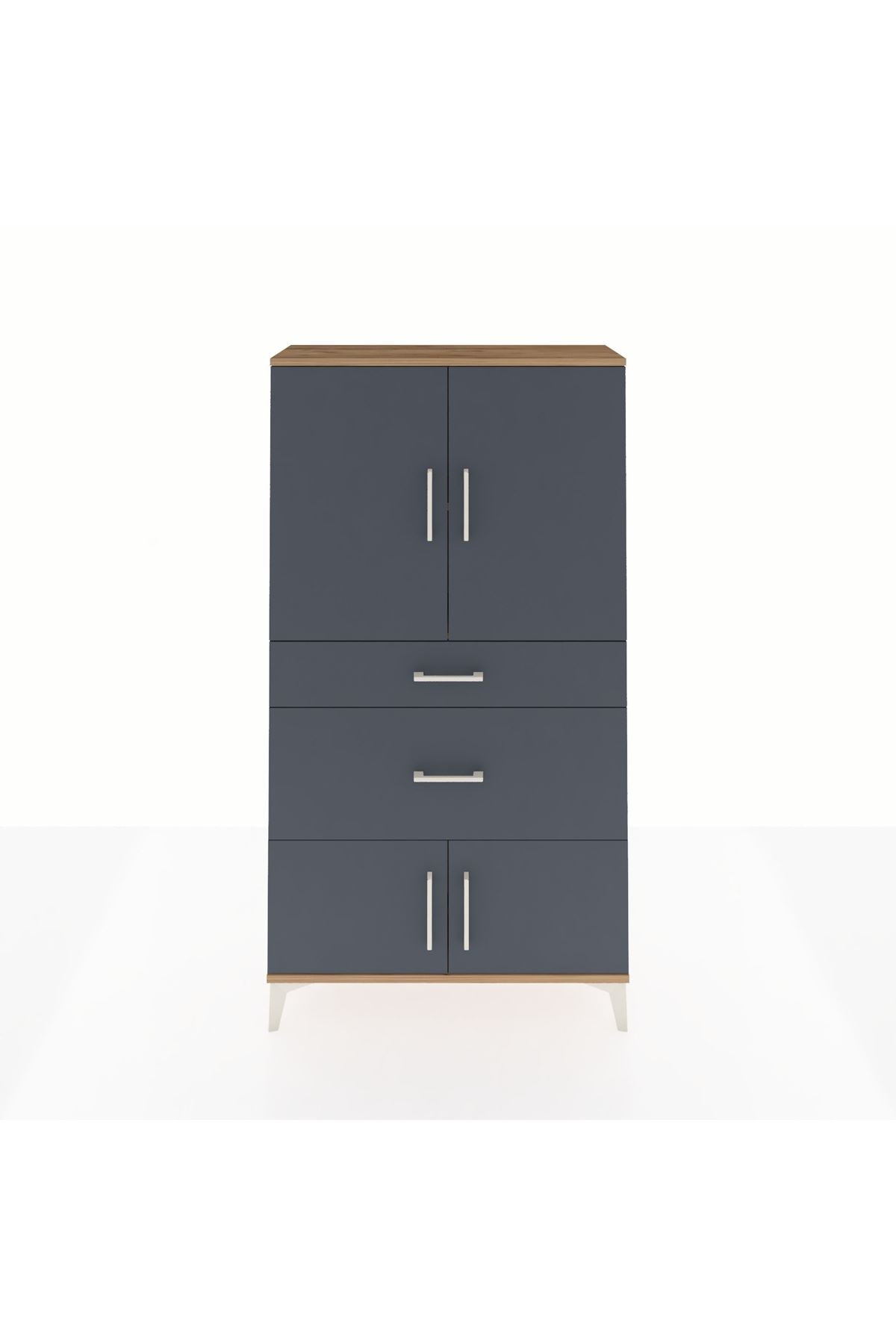 Arges Dolap 2 Raflı 2 Çekmeceli 4 Kapaklı 88x30x163 - S21M019V8A