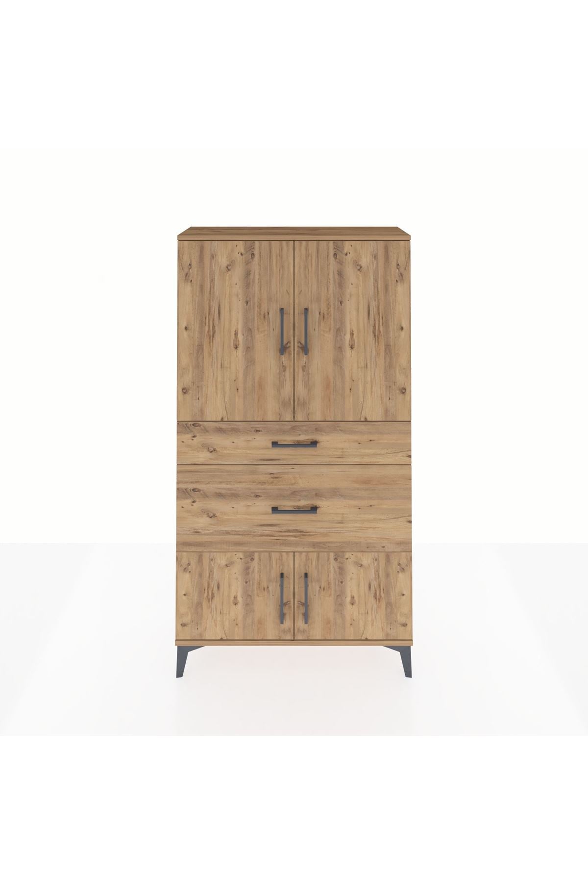 Arges Dolap 2 Raflı 2 Çekmeceli 4 Kapaklı 88x30x163 - S21M019V9A
