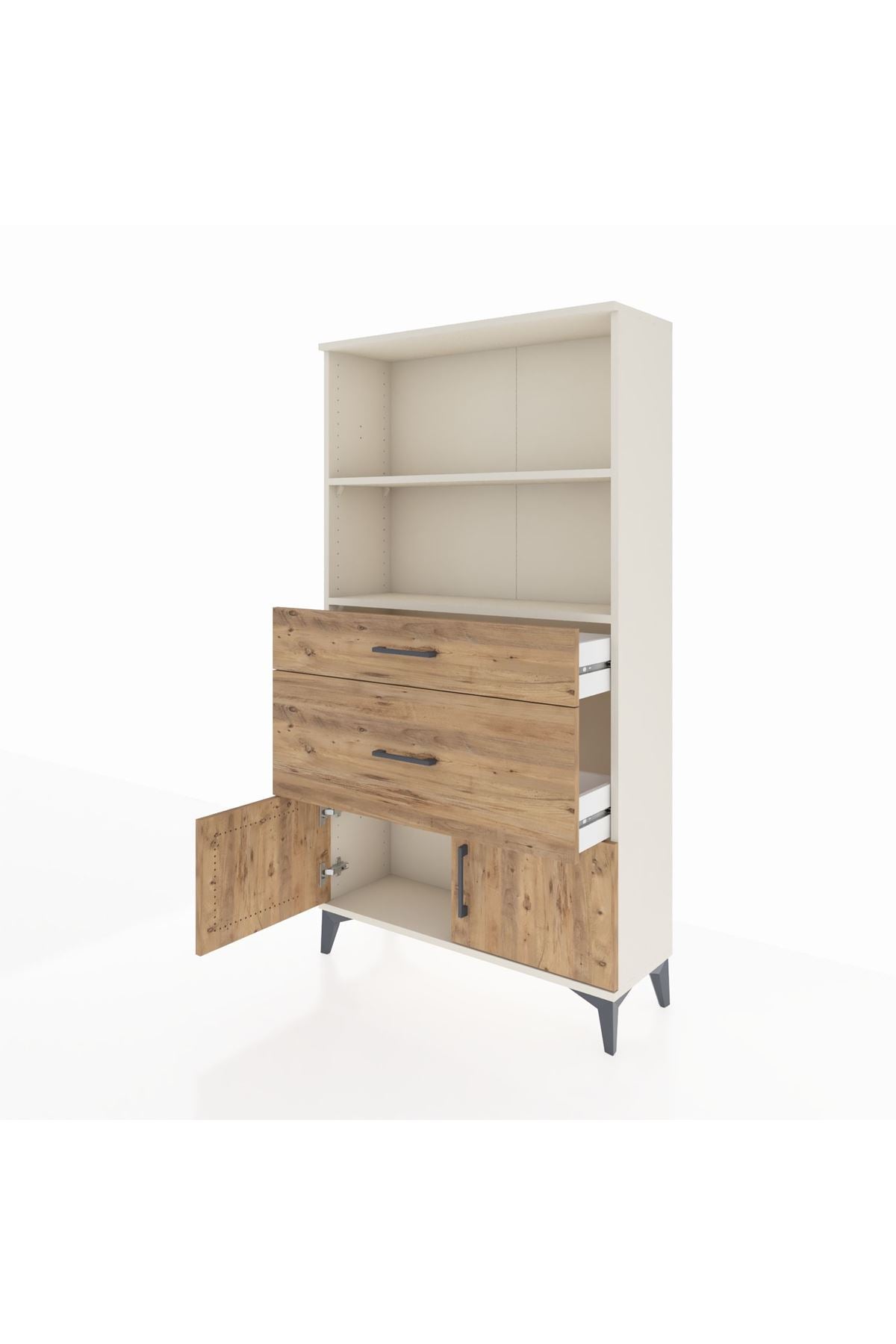 Arges Dolap 2 Raflı 2 Çekmeceli 2 Kapaklı 88x30x163 - S21M020V3A