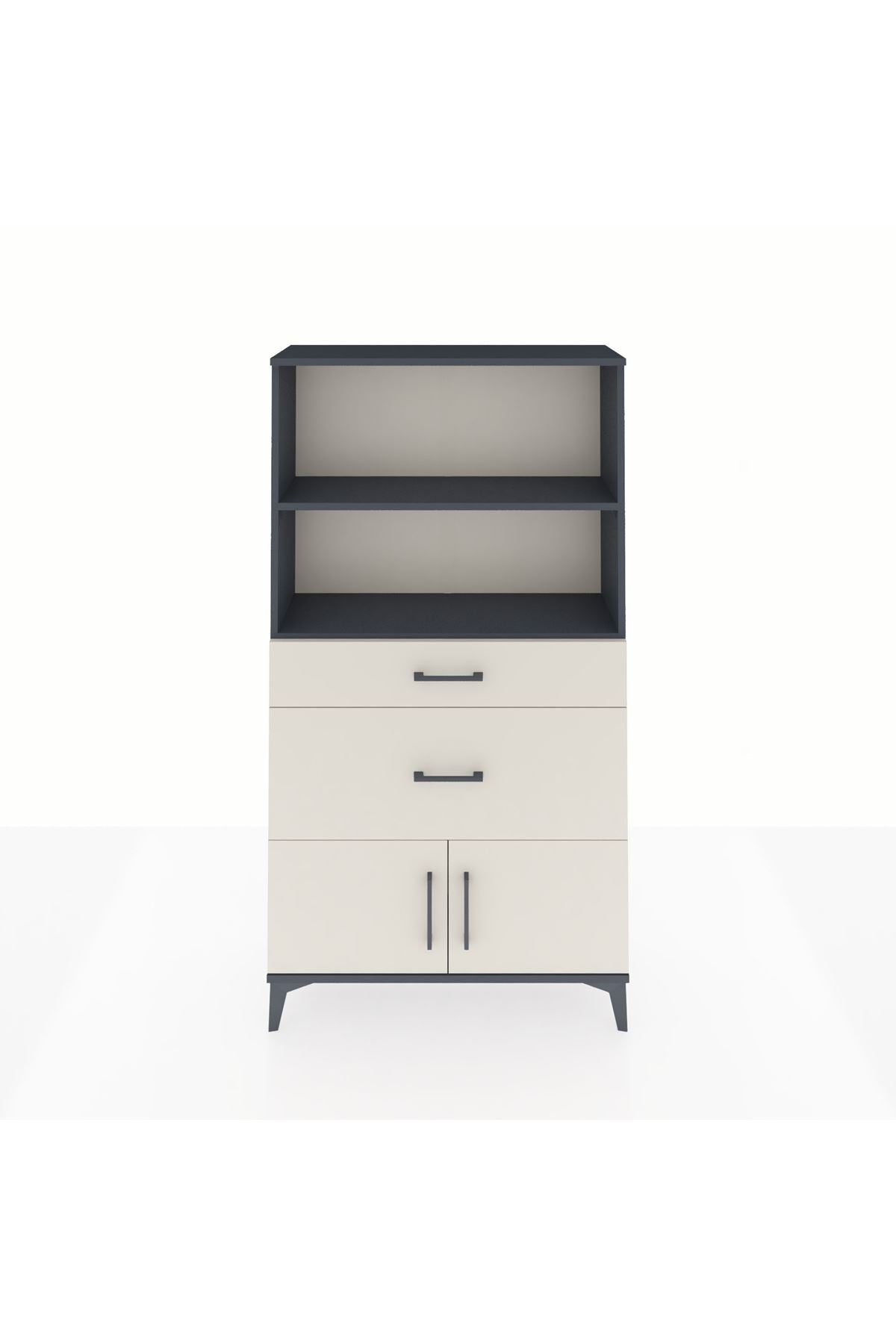 Arges Dolap 2 Raflı 2 Çekmeceli 2 Kapaklı 88x30x163 - S21M020V4A