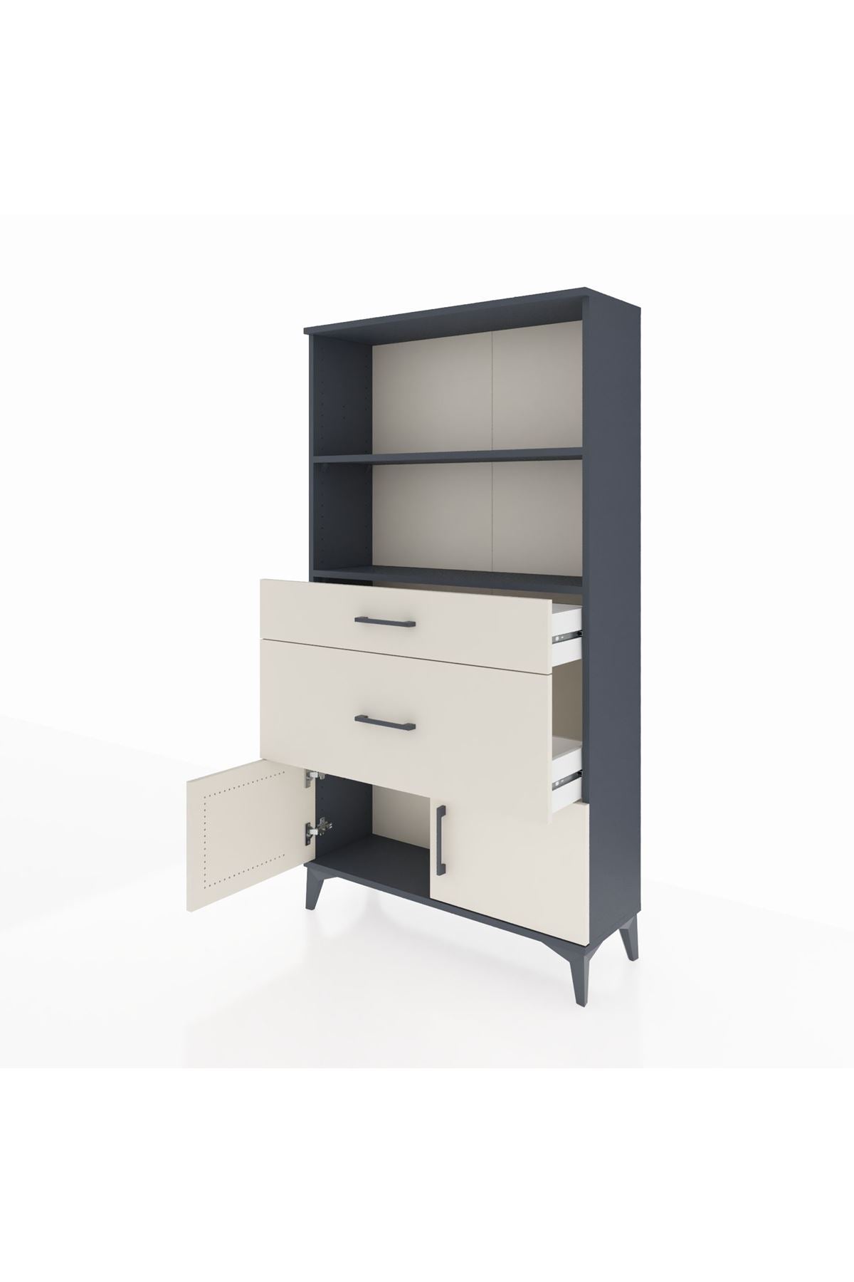 Arges Dolap 2 Raflı 2 Çekmeceli 2 Kapaklı 88x30x163 - S21M020V4A