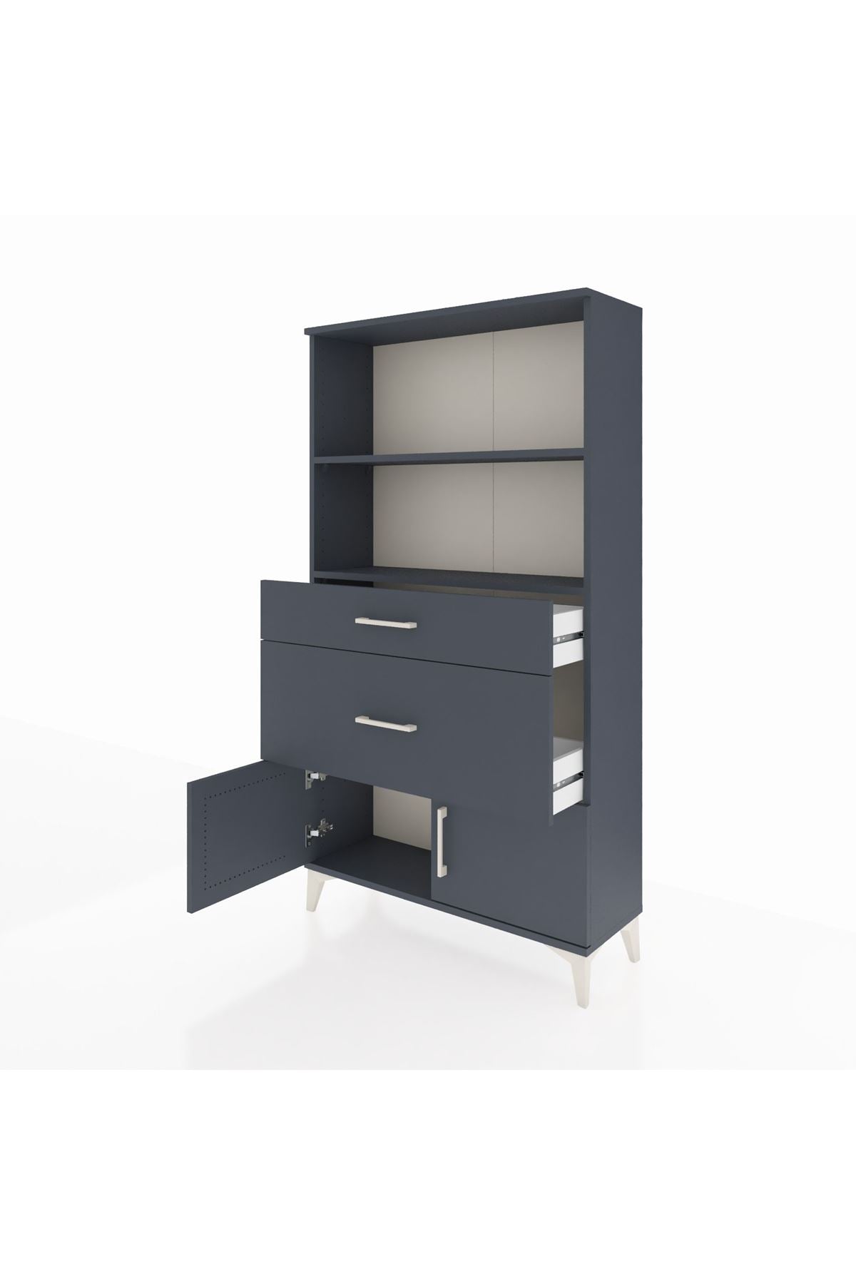Arges Dolap 2 Raflı 2 Çekmeceli 2 Kapaklı 88x30x163 - S21M020V5A