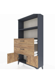 Arges Dolap 2 Raflı 2 Çekmeceli 2 Kapaklı 88x30x163 - S21M020V6A