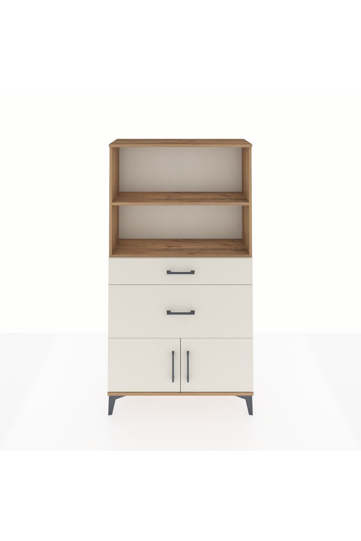 Arges Dolap 2 Raflı 2 Çekmeceli 2 Kapaklı 88x30x163 - S21M020V7A