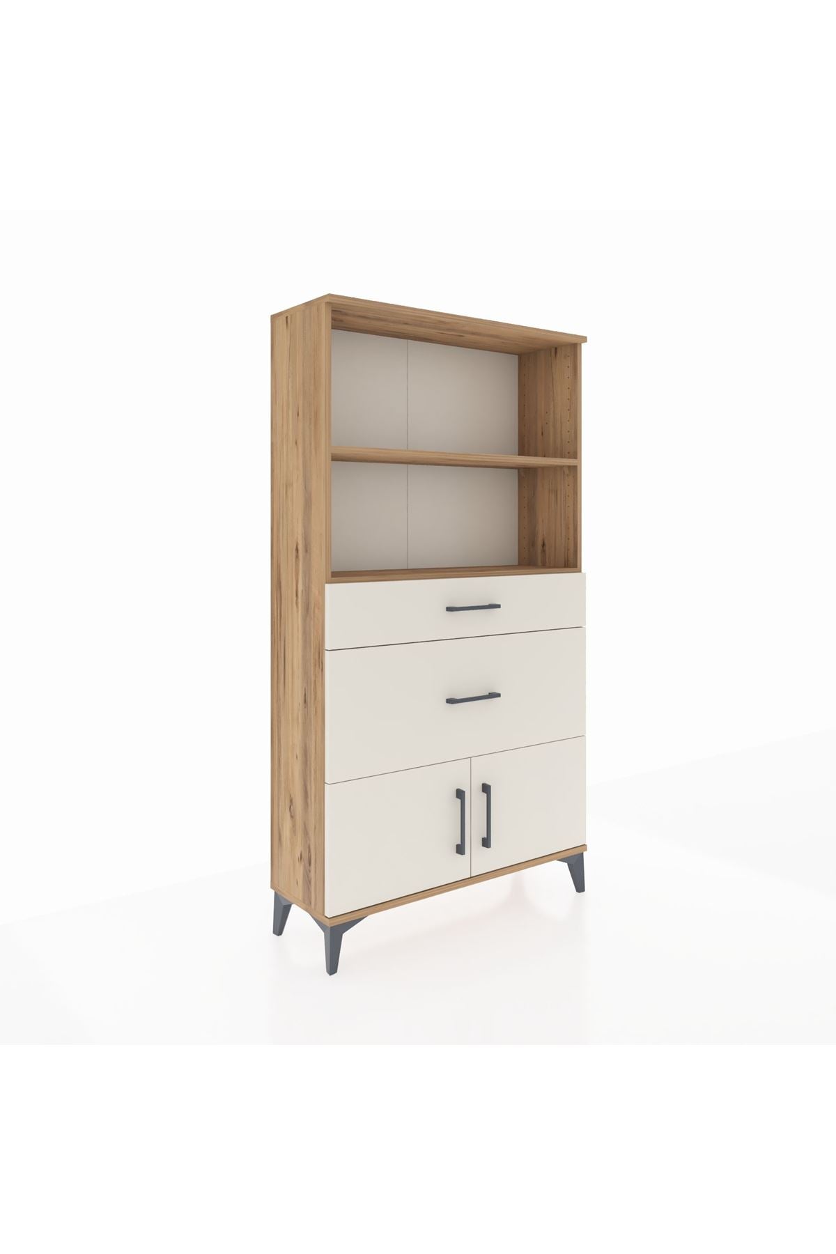 Arges Dolap 2 Raflı 2 Çekmeceli 2 Kapaklı 88x30x163 - S21M020V7A