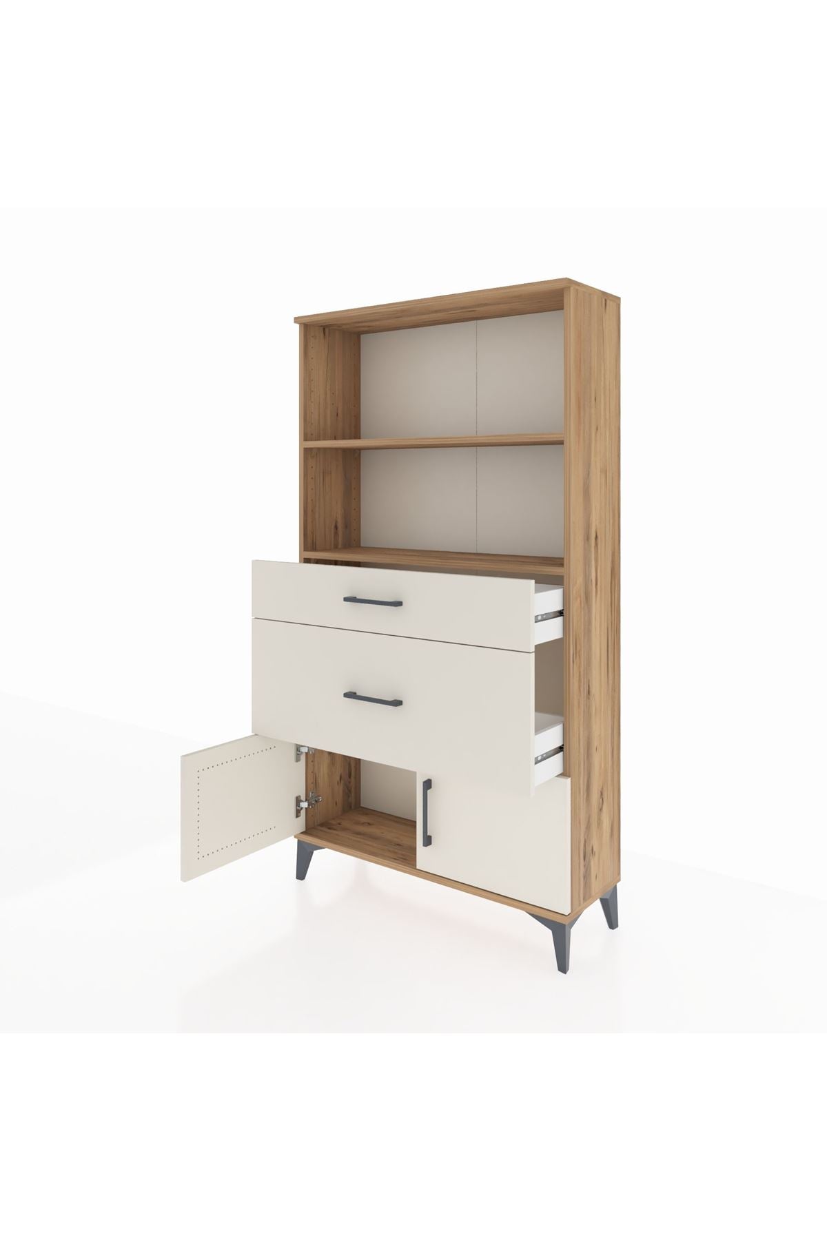 Arges Dolap 2 Raflı 2 Çekmeceli 2 Kapaklı 88x30x163 - S21M020V7A