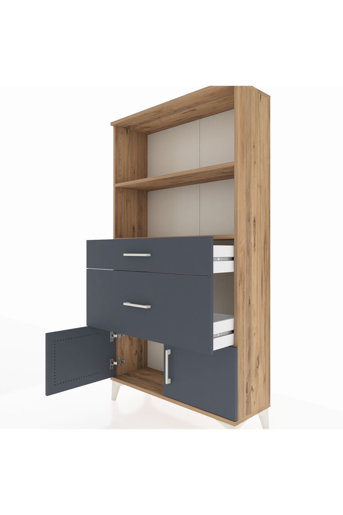 Arges Dolap 2 Raflı 2 Çekmeceli 2 Kapaklı 88x30x163 - S21M020V8A