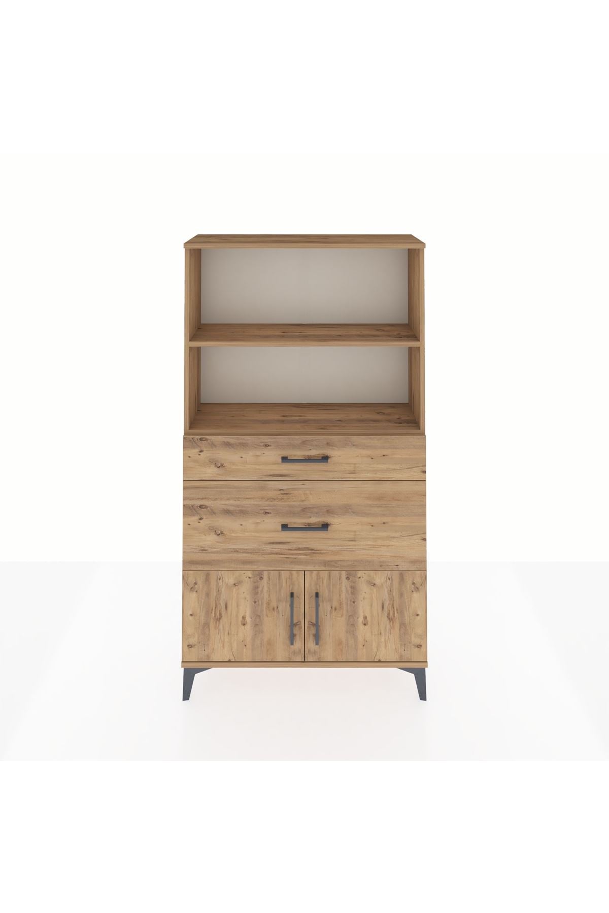 Arges Dolap 2 Raflı 2 Çekmeceli 2 Kapaklı 88x30x163 - S21M020V9A