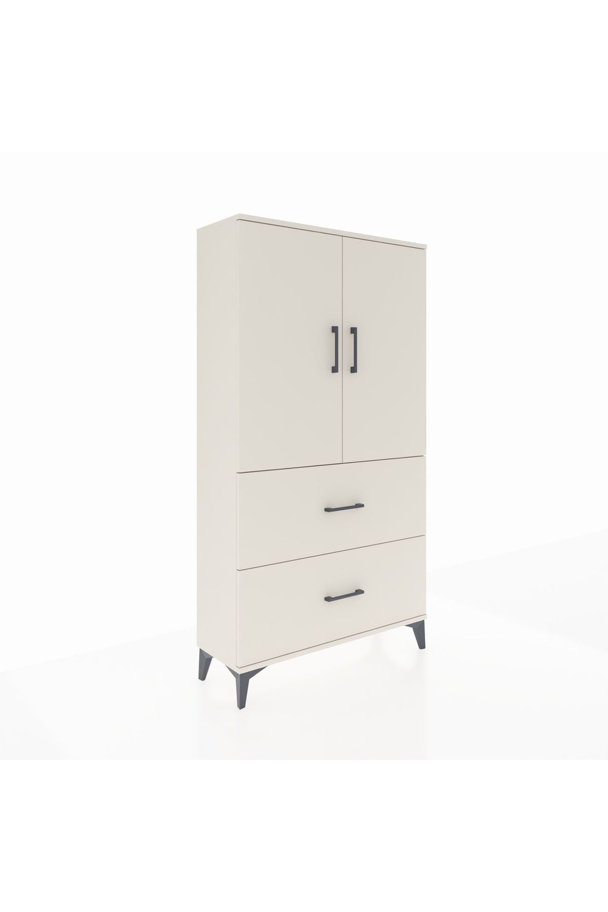 Arges Dolap 3 Raflı 2 Çekmeceli 2 Kapaklı 88x30x163 - S21M021V1A