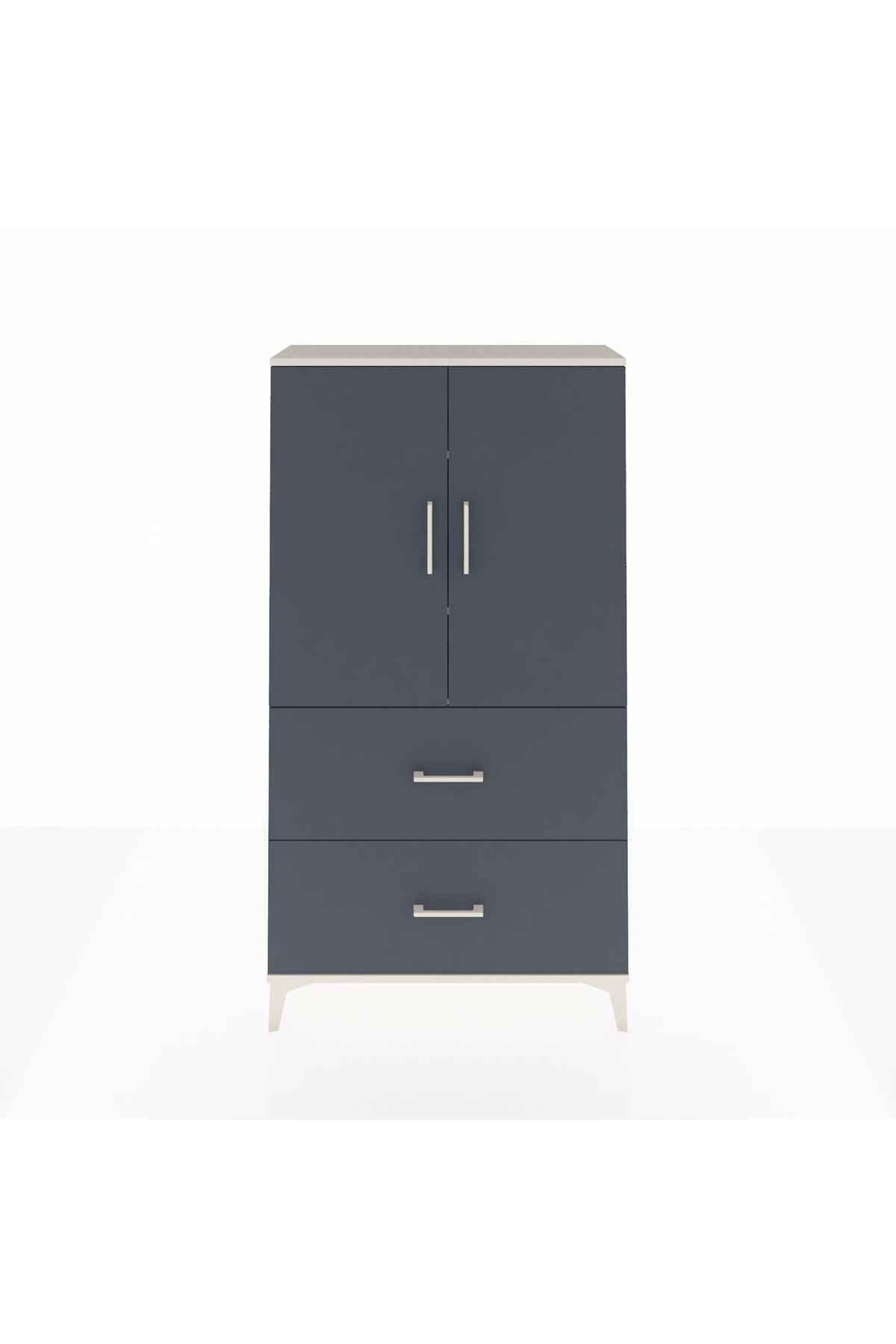 Arges Dolap 3 Raflı 2 Çekmeceli 2 Kapaklı 88x30x163 - S21M021V2A