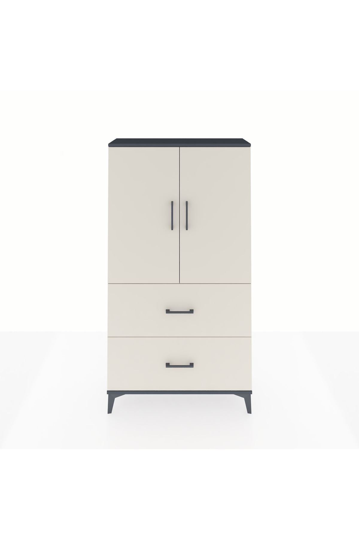 Arges Dolap 3 Raflı 2 Çekmeceli 2 Kapaklı 88x30x163 - S21M021V4A