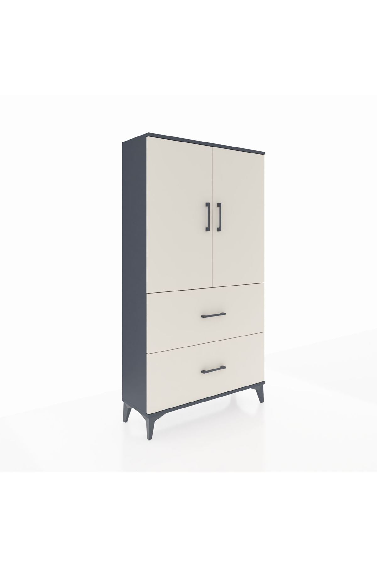Arges Dolap 3 Raflı 2 Çekmeceli 2 Kapaklı 88x30x163 - S21M021V4A