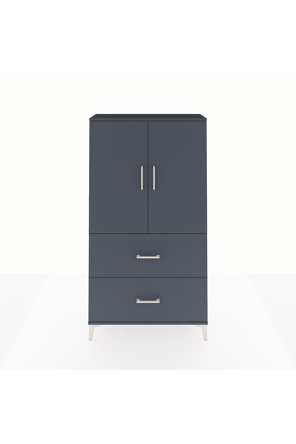 Arges Dolap 3 Raflı 2 Çekmeceli 2 Kapaklı 88x30x163 - S21M021V5A