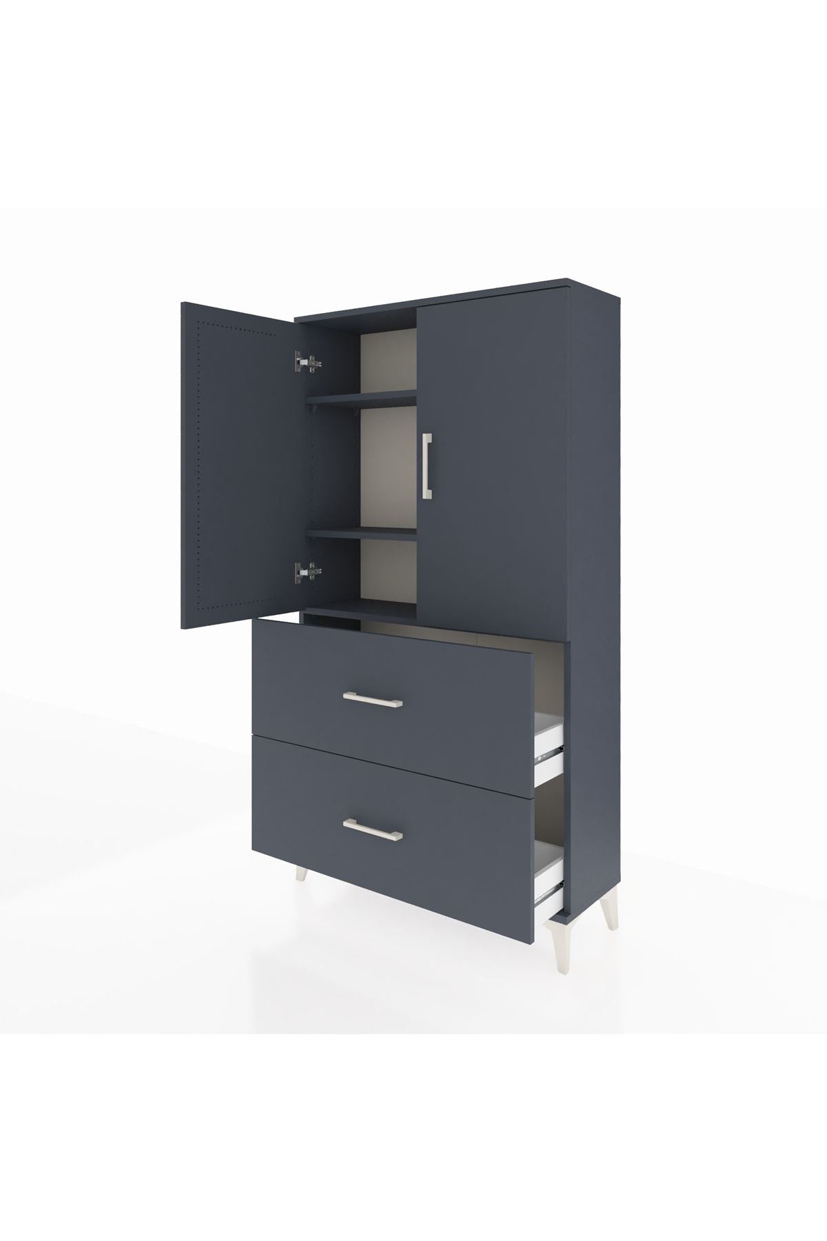 Arges Dolap 3 Raflı 2 Çekmeceli 2 Kapaklı 88x30x163 - S21M021V5A