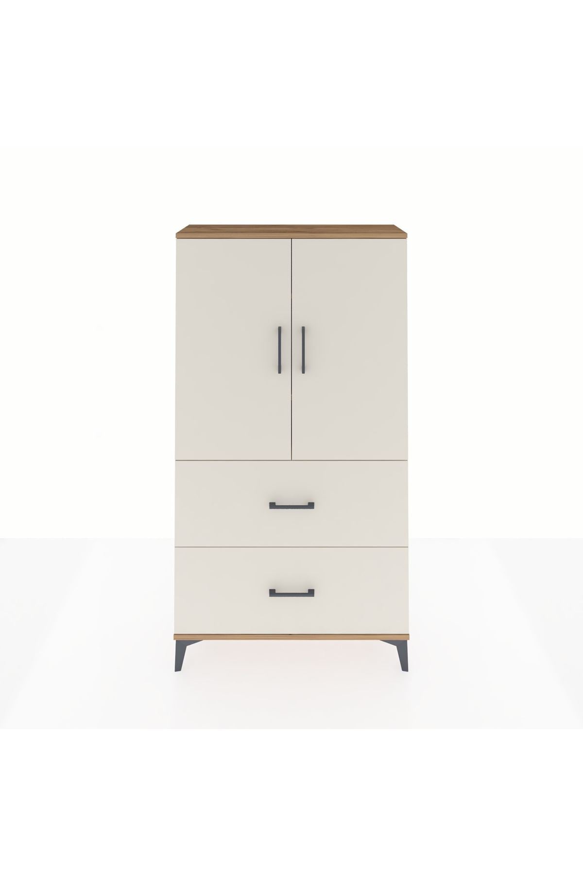 Arges Dolap 3 Raflı 2 Çekmeceli 2 Kapaklı 88x30x163 - S21M021V7A