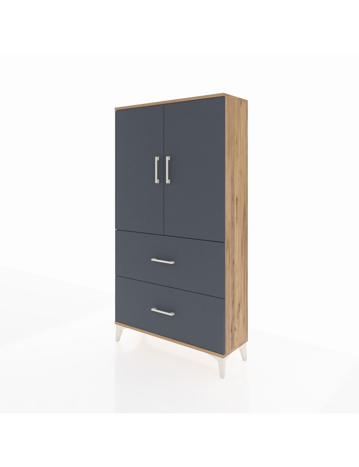 Arges Dolap 3 Raflı 2 Çekmeceli 2 Kapaklı 88x30x163 - S21M021V8A