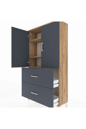 Arges Dolap 3 Raflı 2 Çekmeceli 2 Kapaklı 88x30x163 - S21M021V8A