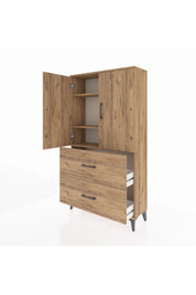 Arges Dolap 3 Raflı 2 Çekmeceli 2 Kapaklı 88x30x163 - S21M021V9A