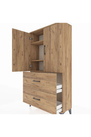 Arges Dolap 3 Raflı 2 Çekmeceli 2 Kapaklı 88x30x163 - S21M021V9A