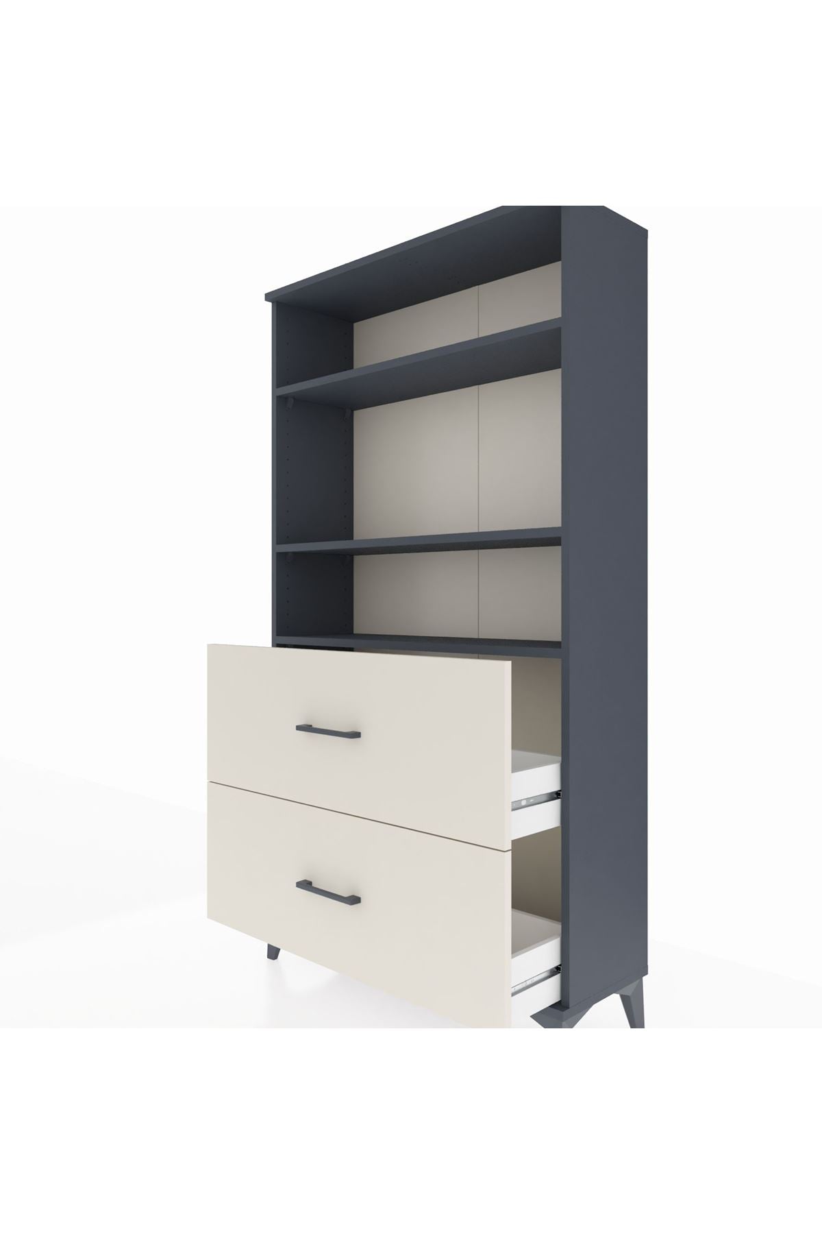 Arges Dolap 3 Raflı 2 Çekmeceli 88x30x163 - S21M022V4A
