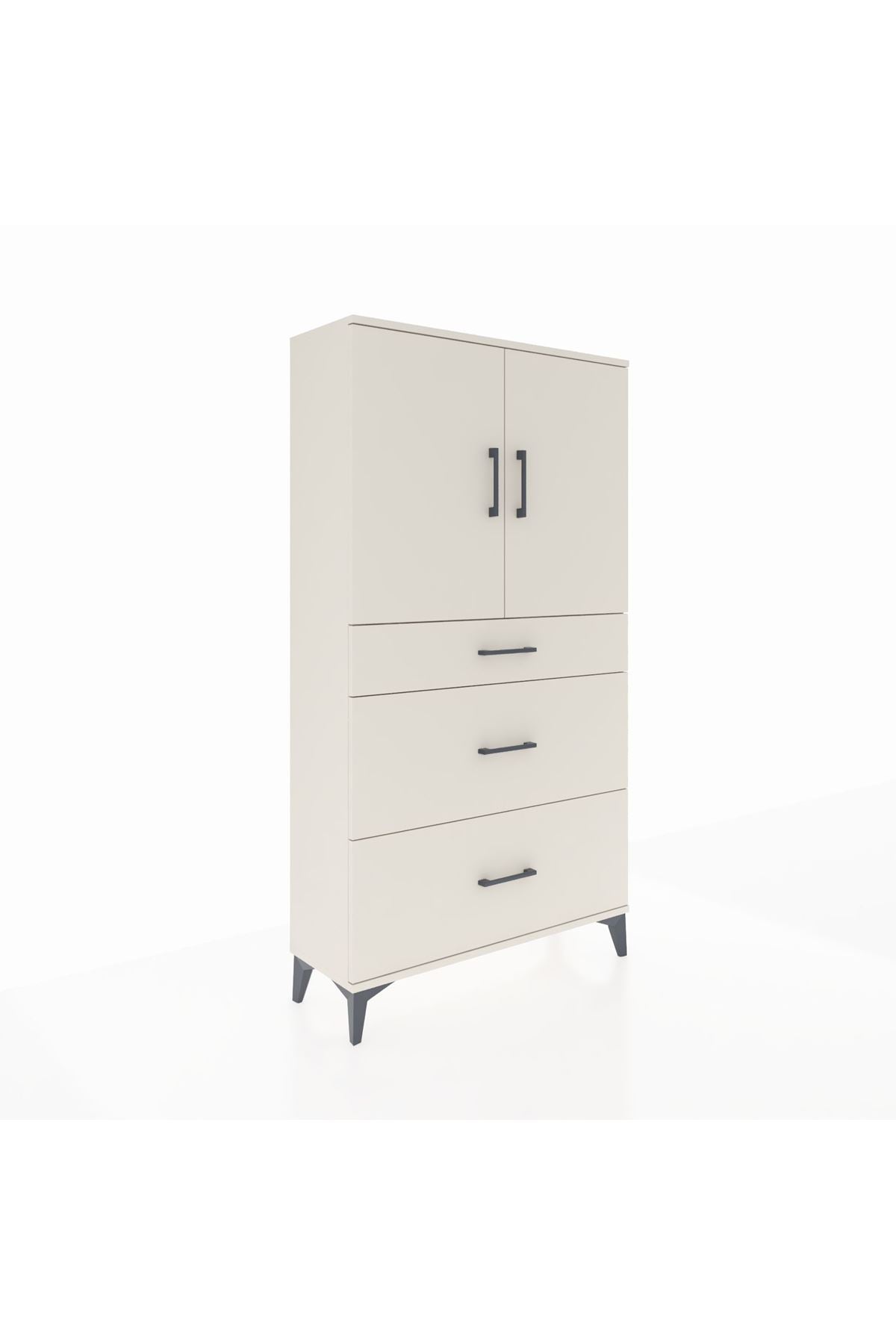 Arges Dolap 2 Raflı 3 Çekmeceli 2 Kapaklı 88x30x163 - S21M023V1A