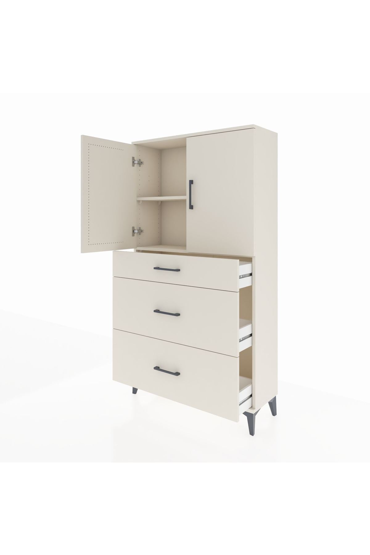 Arges Dolap 2 Raflı 3 Çekmeceli 2 Kapaklı 88x30x163 - S21M023V1A