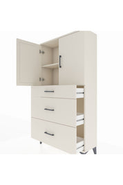 Arges Dolap 2 Raflı 3 Çekmeceli 2 Kapaklı 88x30x163 - S21M023V1A