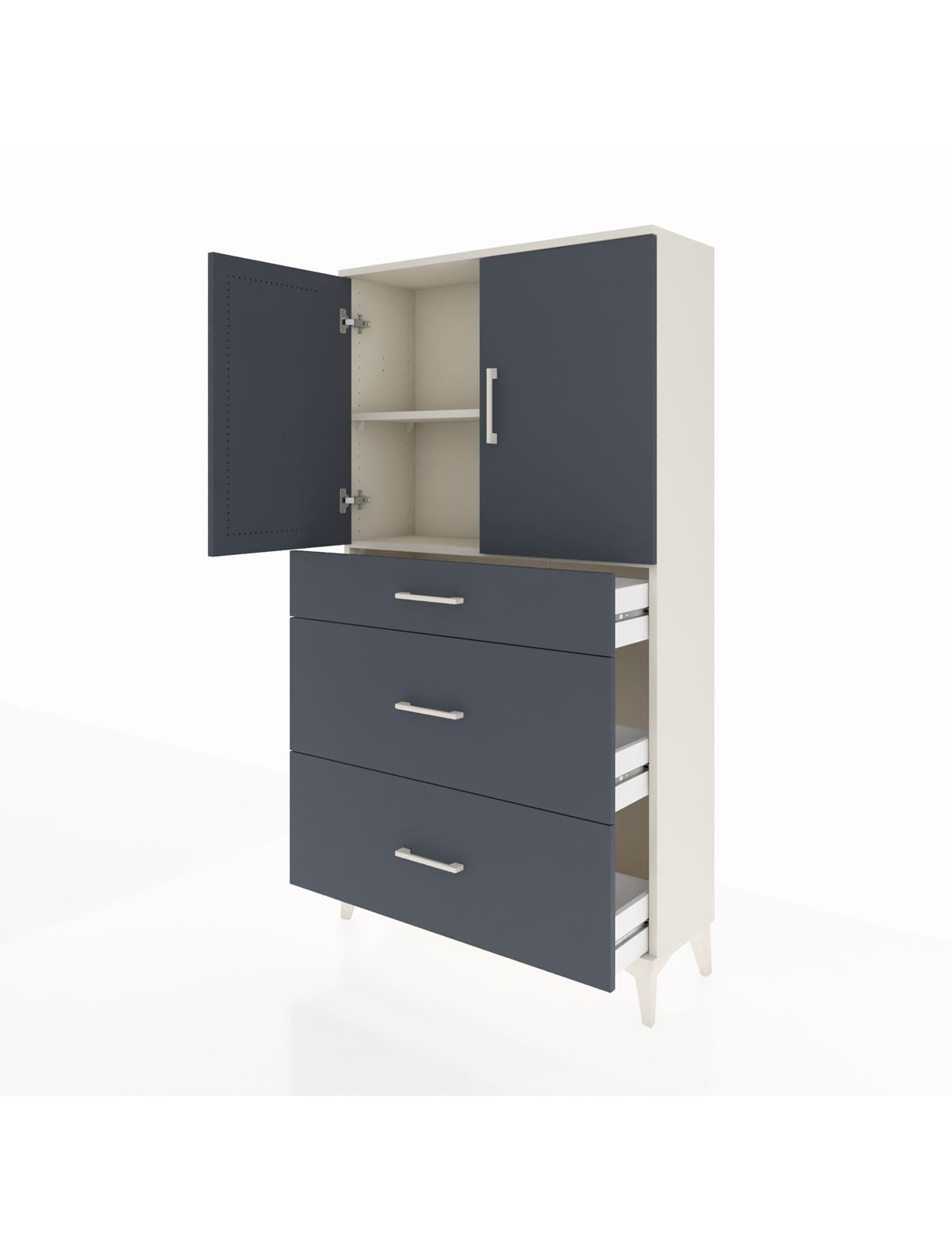 Arges Dolap 2 Raflı 3 Çekmeceli 2 Kapaklı 88x30x163 - S21M023V2A