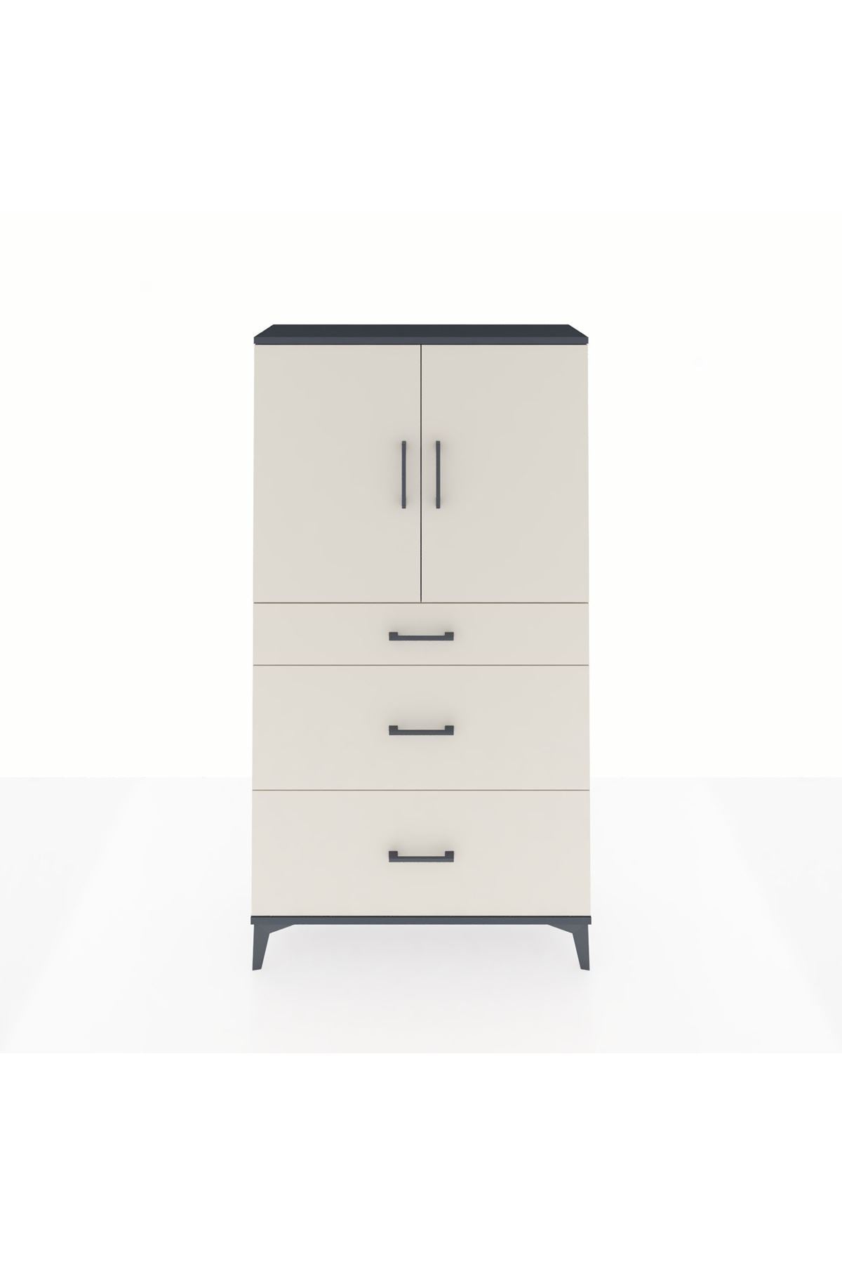 Arges Dolap 2 Raflı 3 Çekmeceli 2 Kapaklı 88x30x163 - S21M023V4A