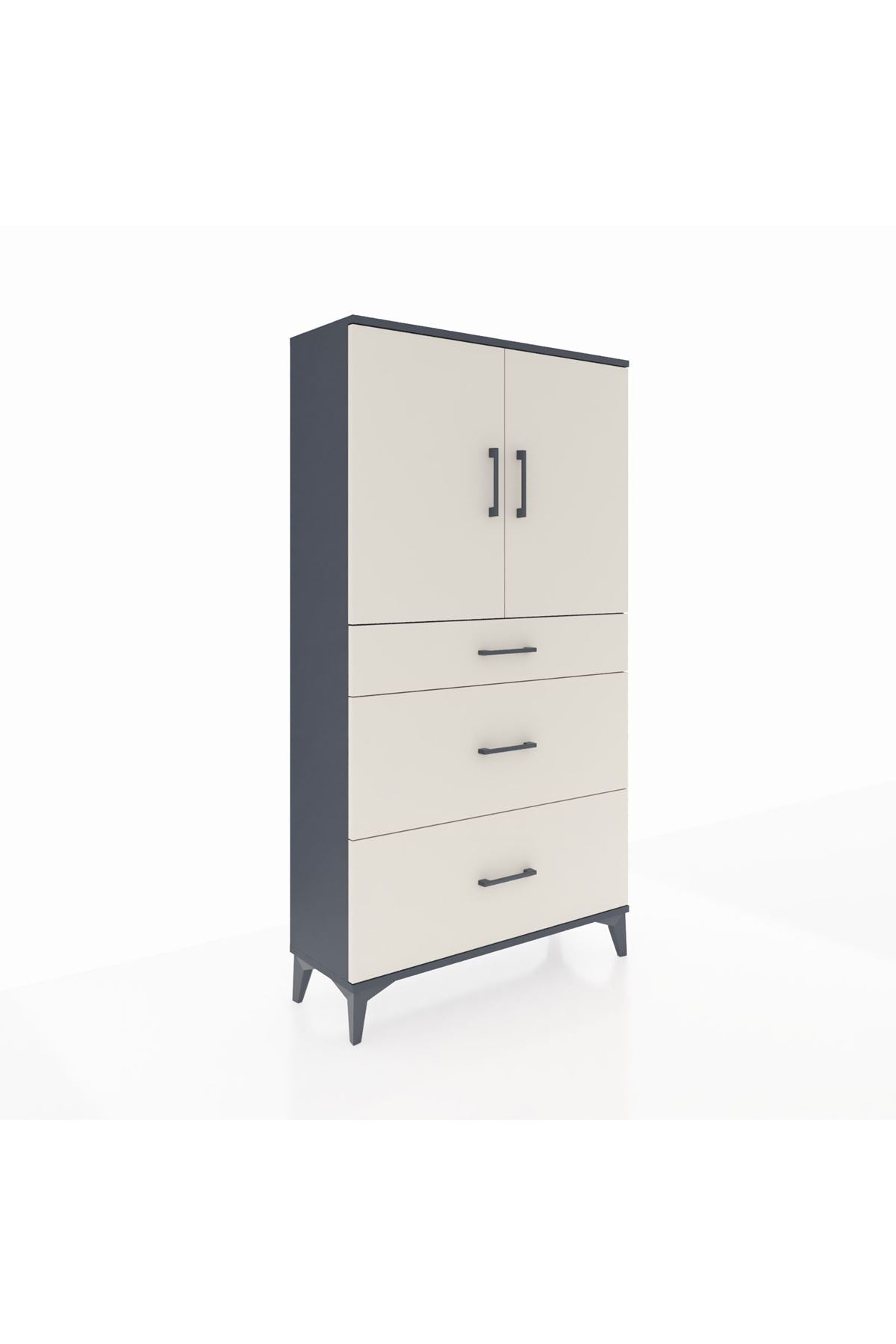 Arges Dolap 2 Raflı 3 Çekmeceli 2 Kapaklı 88x30x163 - S21M023V4A