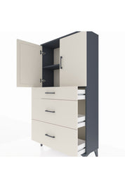 Arges Dolap 2 Raflı 3 Çekmeceli 2 Kapaklı 88x30x163 - S21M023V4A