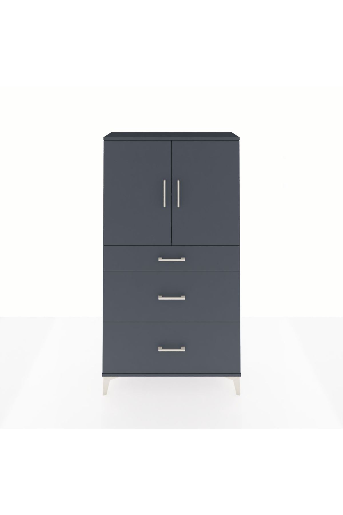 Arges Dolap 2 Raflı 3 Çekmeceli 2 Kapaklı 88x30x163 - S21M023V5A