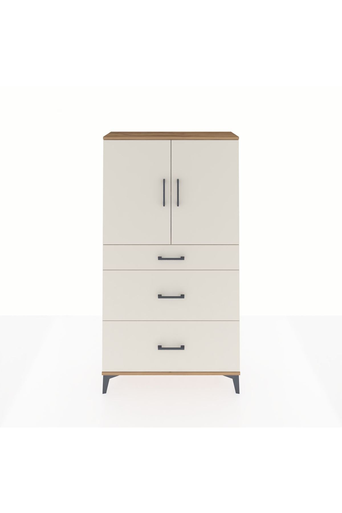 Arges Dolap 2 Raflı 3 Çekmeceli 2 Kapaklı 88x30x163 - S21M023V7A