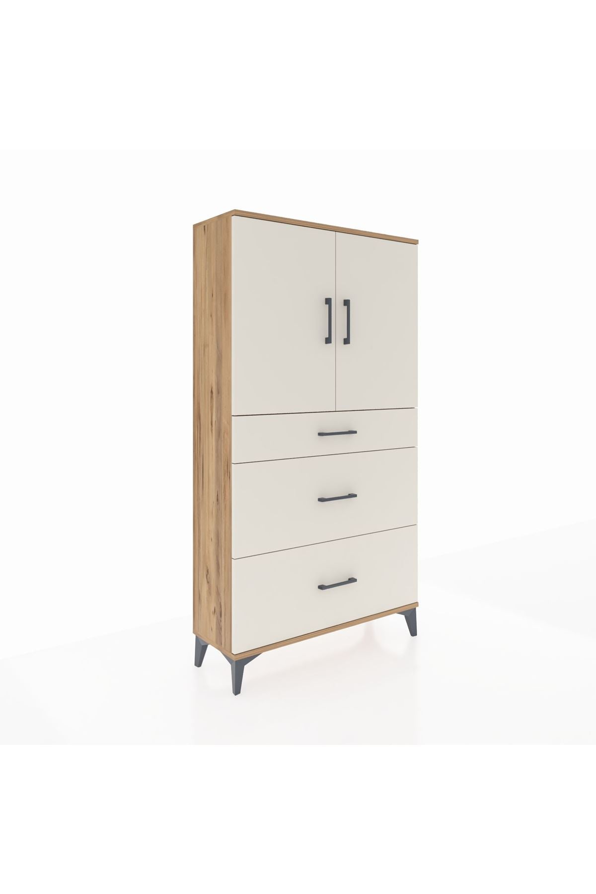 Arges Dolap 2 Raflı 3 Çekmeceli 2 Kapaklı 88x30x163 - S21M023V7A