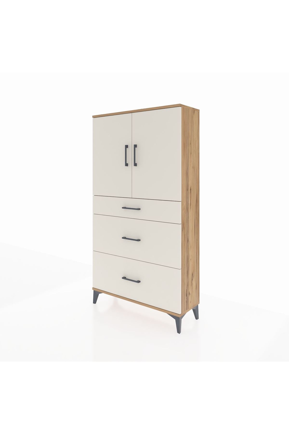 Arges Dolap 2 Raflı 3 Çekmeceli 2 Kapaklı 88x30x163 - S21M023V7A
