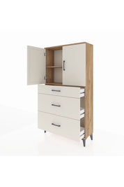Arges Dolap 2 Raflı 3 Çekmeceli 2 Kapaklı 88x30x163 - S21M023V7A