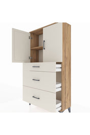 Arges Dolap 2 Raflı 3 Çekmeceli 2 Kapaklı 88x30x163 - S21M023V7A