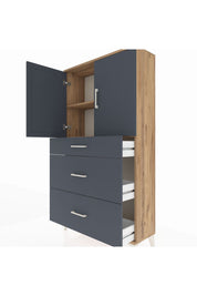 Arges Dolap 2 Raflı 3 Çekmeceli 2 Kapaklı 88x30x163 - S21M023V8A