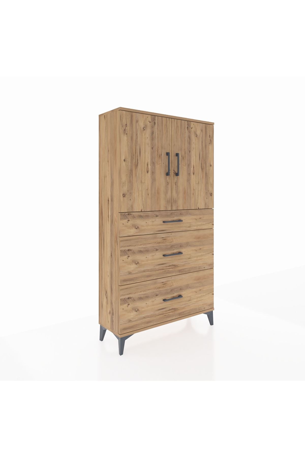 Arges Dolap 2 Raflı 3 Çekmeceli 2 Kapaklı 88x30x163 - S21M023V9A