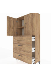 Arges Dolap 2 Raflı 3 Çekmeceli 2 Kapaklı 88x30x163 - S21M023V9A