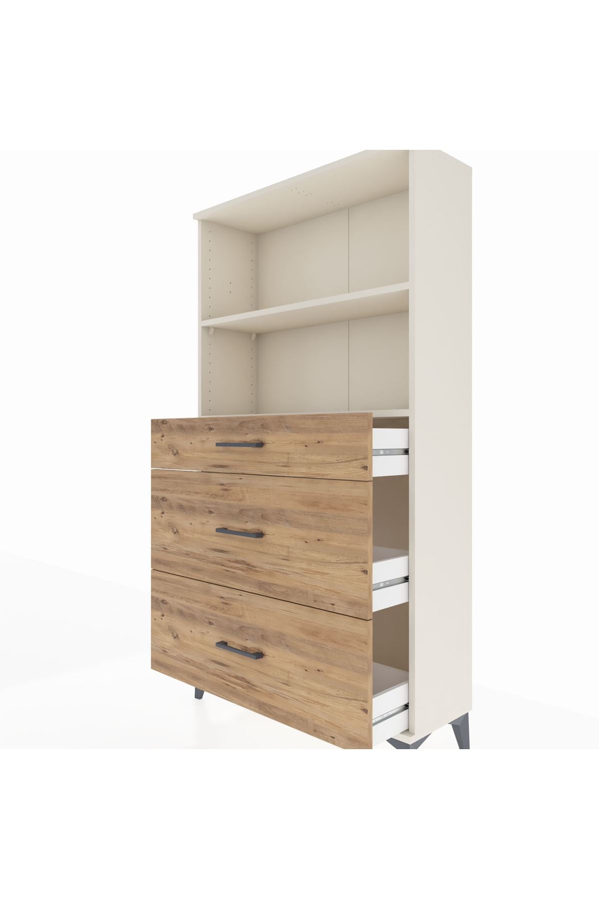 Arges Dolap 2 Raflı 3 Çekmeceli 88x30x163 - S21M024V3A