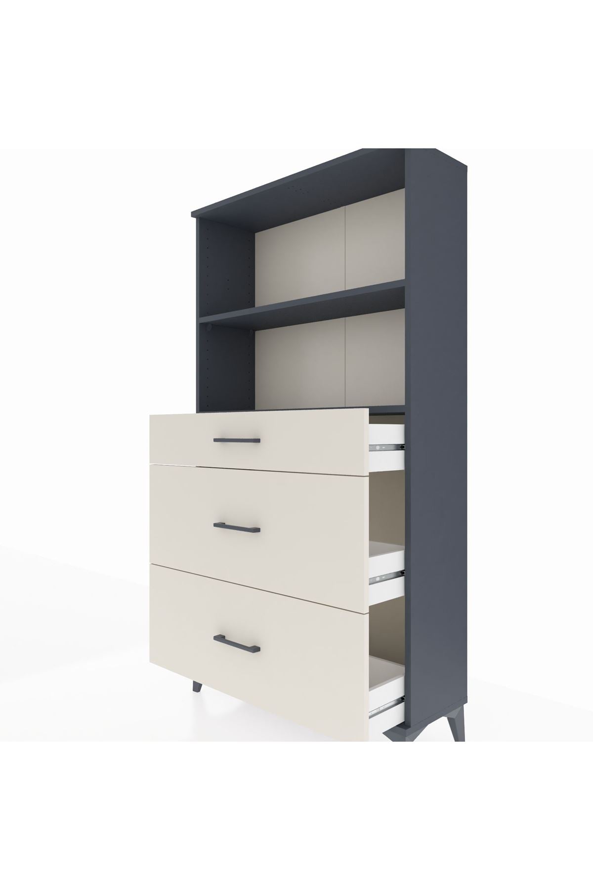 Arges Dolap 2 Raflı 3 Çekmeceli 88x30x163 - S21M024V4A