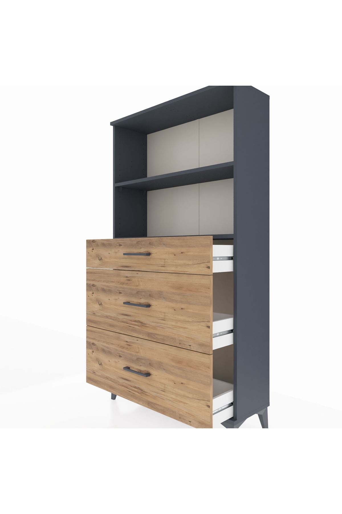 Arges Dolap 2 Raflı 3 Çekmeceli 88x30x163 - S21M024V6A