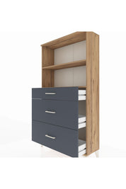 Arges Dolap 2 Raflı 3 Çekmeceli 88x30x163 - S21M024V8A