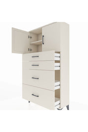 Arges Dolap 2 Raflı 4 Çekmeceli 2 Kapaklı 88x30x163 - S21M025V1A
