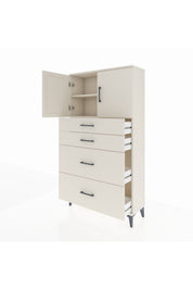 Arges Dolap 2 Raflı 4 Çekmeceli 2 Kapaklı 88x30x163 - S21M025V1A