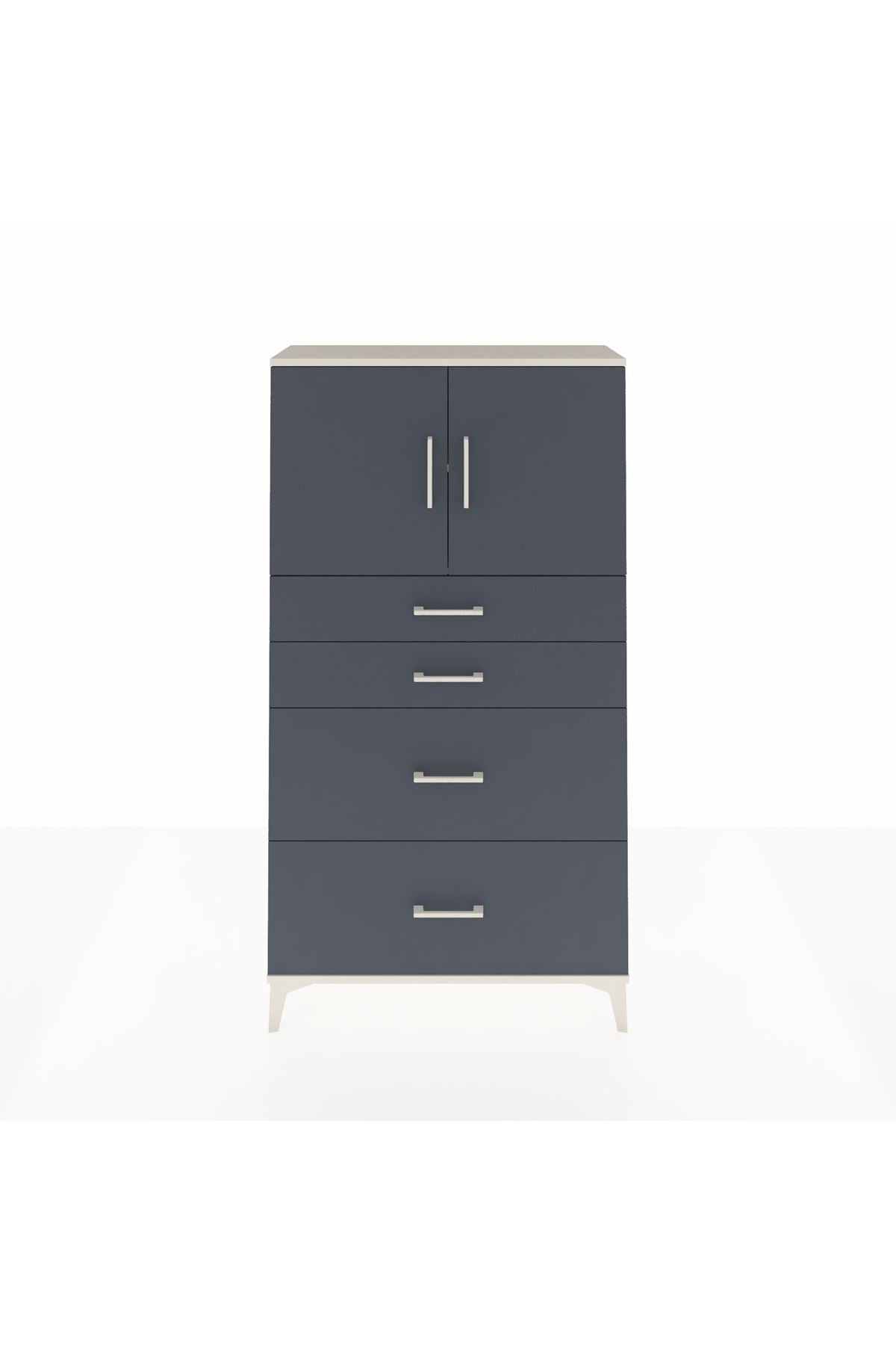 Arges Dolap 2 Raflı 4 Çekmeceli 2 Kapaklı 88x30x163 - S21M025V2A