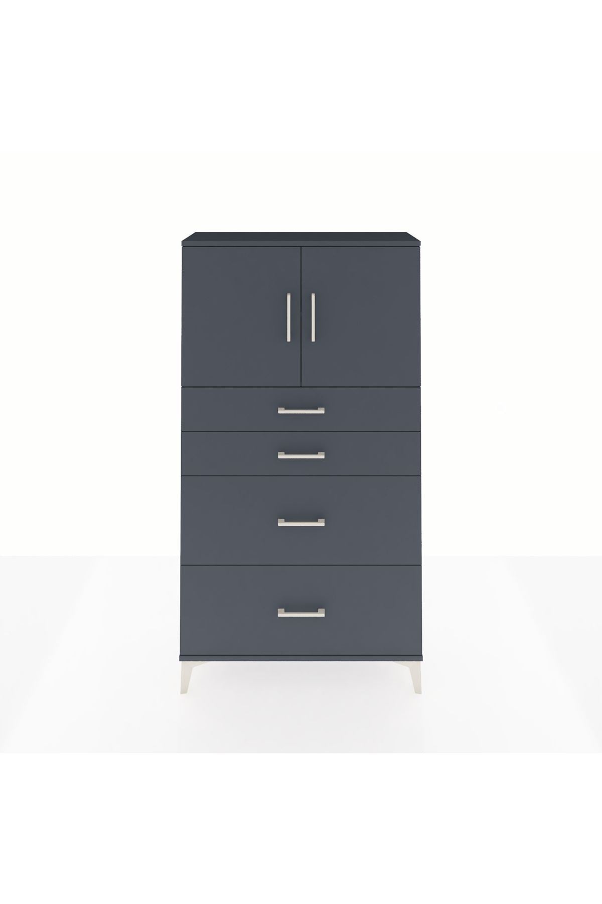 Arges Dolap 2 Raflı 4 Çekmeceli 2 Kapaklı 88x30x163 - S21M025V5A