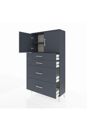 Arges Dolap 2 Raflı 4 Çekmeceli 2 Kapaklı 88x30x163 - S21M025V5A